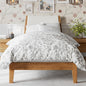 DG Casa Vandermark Solid Wood Easy Install Twin Bed Frame with Unique Headboard and Wooden Slat Support Included No Box Spring Required - Beige Walnut