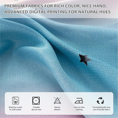 XiDi Dream Star Blackout Curtains for Kids Rooms Girl Princess Curtain for Daughter Bedroom Window (Pink Purple, W34 X L84)