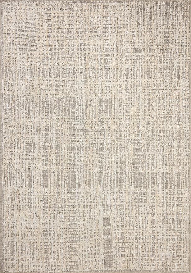 Loloi Amber Lewis Bexley Collection BEX-07 Natural/Dove 5'-0" x 7'-6" Area Rug Neutral, Textured, Living, Bedroom, Dining, Carpet