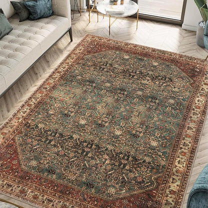 Keen Home Design 3x5 Rug - Machine Washable Entry Rug with Non-Slip Backing, Ideal for Enteryway, Kitchen, Bathroom, Laundry Room - Vintage, Easy Clean, Durable, Low Pile Rug - (3' x 5')