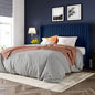 Allewie Queen Size Velvet Bed Frame/Vertical Channel Tufted Wingback Headboard/Upholstered Platform Bed/Strong Wooden Slats/No Box Spring Needed/Easy Assembly/Dark Blue