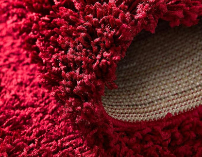 Unique Loom Solid Shag Collection Area Rug (2' 7" x 10' Runner, Cherry Red)