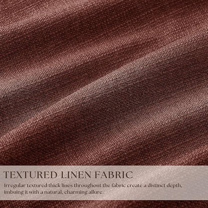 Red Brown 80 Inch Pinch Pleated Black Out Curtains 2 Panel Set for Living Room Pinch Pleat Linen Drapes with Liner 80 Inches Long 100% Blackout Light Blocking Energy Saving Curtain for Dining Bedroom