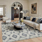 Ivory Grey 8x10 Area Rug Washable Living Room Moroccan Shag Carpet Non Slip Soft Neutral Boho Plush Pile Large Throw Rug for Office Bedroom Dining Room Playroom