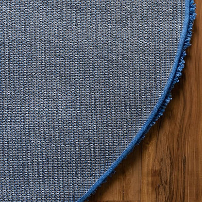 Unique Loom Solid Shag Collection Area Rug (4' 1" Round, Periwinkle Blue)