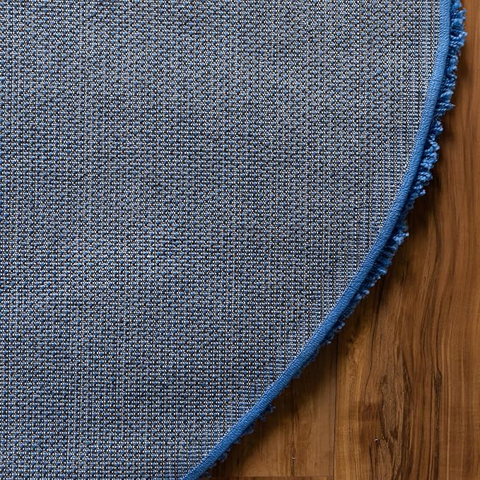 Unique Loom Solid Shag Collection Area Rug (5' Round Periwinkle Blue)