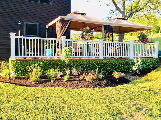GLANT Expandable Fence Privacy Screen for Balcony Patio Outdoor,Decorative Faux Ivy Fencing Panel,Artificial Hedges (Single Sided Leaves) (1, Dark Green)
