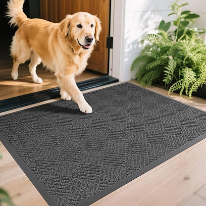 Front Door Mat, 6' x 4' Heavy Duty Indoor Outdoor Doormat, Non-Slip Backing Welcome Mats for Entryway, Low Profile, Commercial Door Mats