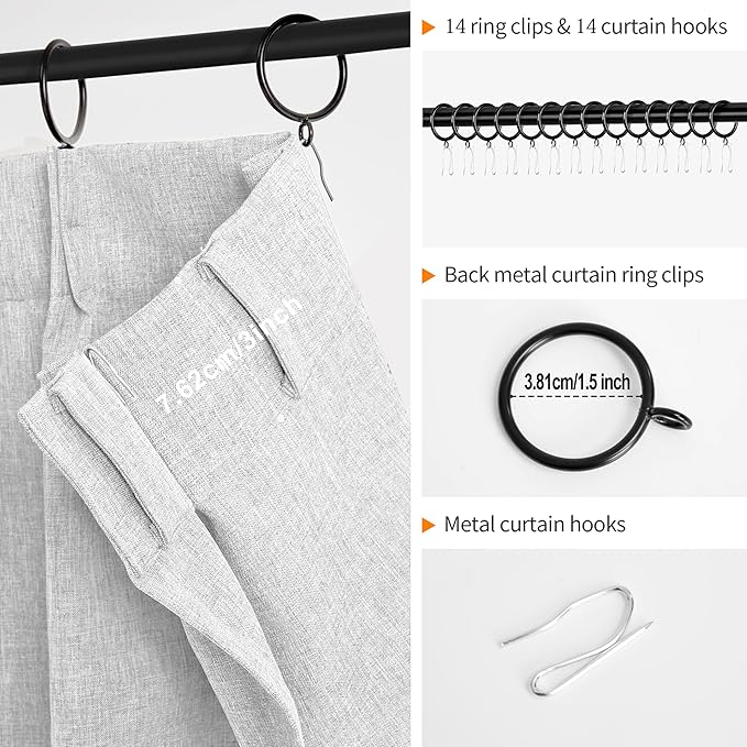 WdFour 42x63 Inch Blackout Curtains - Thermal Insulated Pinch Pleated Drapes, 100% Light Blocking, Extra Long Back Tab Panels for Bedroom & Living Room, Pack of 2 (Greyish White)