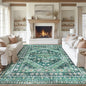 zesthome 8x10 Area Rugs for Living Room,Non-Slip Backing Washable Rugs,Vintage Large Area Rug，Stain Resistant Home Decor Rug(Green/Teal,8'x10')