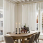 Pinch Pleated Linen 90 Inch Curtains 100 Inch Width for Living Room Divider Light Filtering Semi Sheer Cream Extra Wide Patio Curtains for Sliding Door Balcony Floor to Ceiling Picture Window 100x90