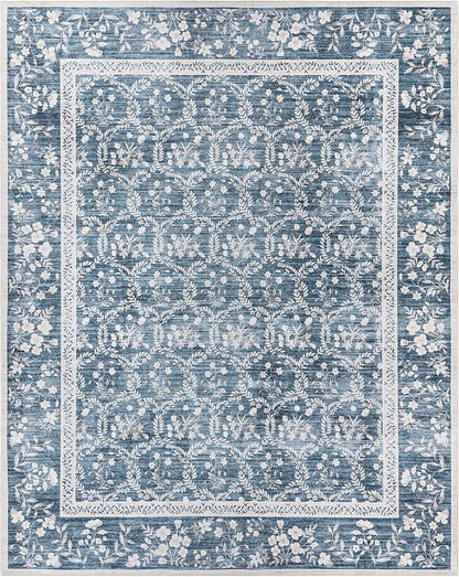 Gertmenian Indoor Boho Area Rug | Home Decor for Entryway, Bedroom, Living Room, Office, Kitchen | Non Slip, Soft, Printed Accent Rugs | Vela, Navy, 6x9 Medium, 24618