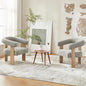 VKNOW Accent Chair Living Room Chairs Set of 2, Modern Upholstered Arm Chair with Solid Wood Legs, Comfy Barrel Accent Chairs for Living Room, Bedroom, Grey