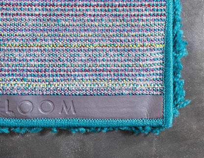 Unique Loom Solid Shag Collection Area Rug (6' 1" x 9' Rectangle, Deep Aqua Blue)