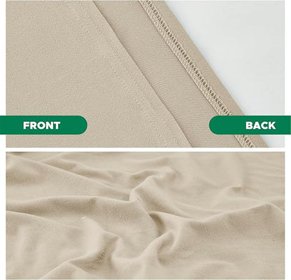 Biscaynebay Decorative Box Spring Cover King & Cal King Size, Light Camel Luxurious Jersey Knitting Stretchy Wrap Around 4 Sides Bed Skirt for Home/Hotels, Easy Fit Wrinkle Free Machine Washable