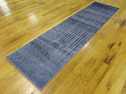 Unique Loom Del Mar Collection Area Rug - Jennifer (2' 7" x 10' Runner, Blue/ Navy Blue)