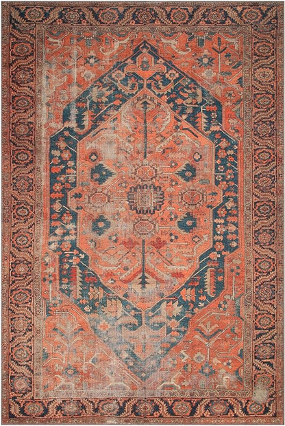 Keen Home Design 4x6 Rug - Machine Washable Area Rug with Non-Slip Backing, Ideal for Living Room, Dining Room, Bedroom - Vintage, Easy Clean, Durable, Low Pile Rug - (4' x 6')