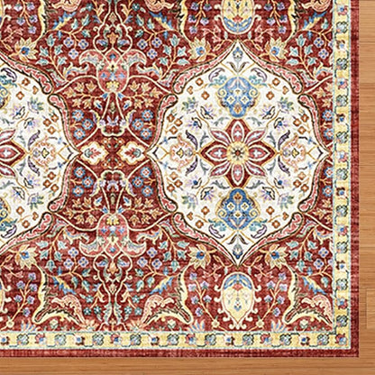 Gertmenian Indoor Bohemian Area Rug - 9x13 Extra Large, Non-Shedding, Ideal for High Traffic in Living Room, Bedroom, Entryway - Moroccan, Red, 26842