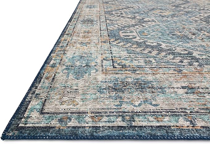 Loloi II Skye Collection SKY-03 Denim/Natural 5'-0" x 7'-6" Area Rug