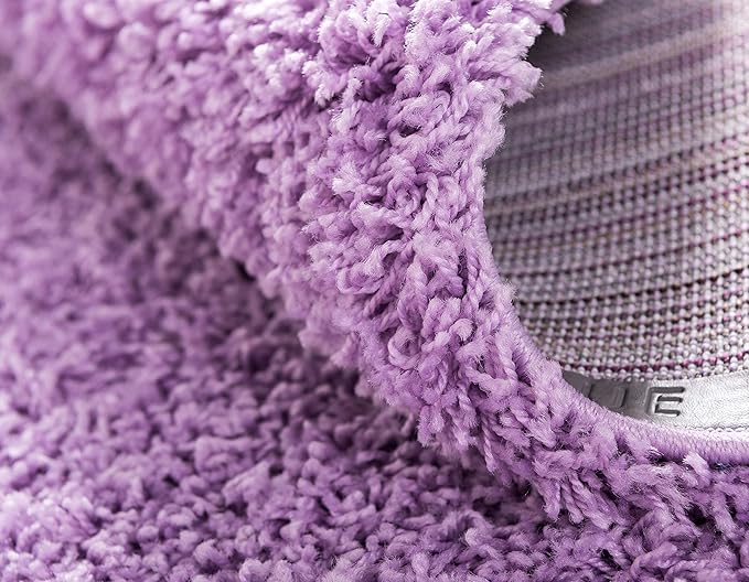 Unique Loom Solid Shag Collection Area Rug (2' 6" x 19' 8" Runner, Lilac)