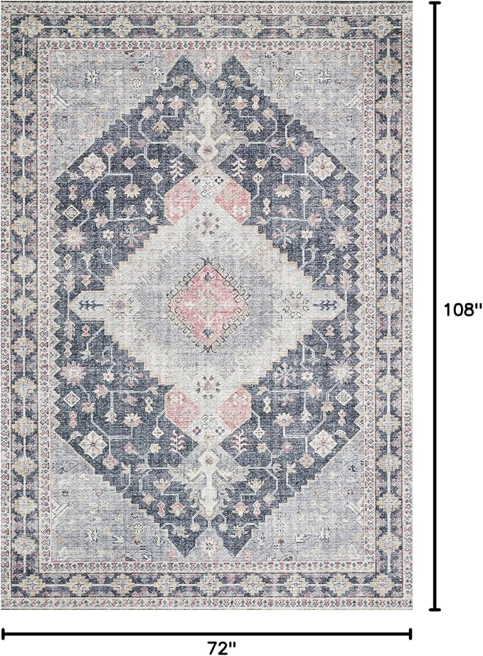 Loloi Skye Collection SKY-02 Charcoal/Multi 6'-0" x 9'-0" Area Rug