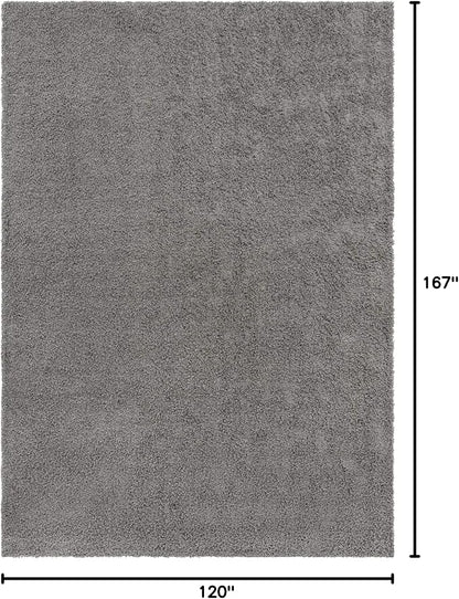 Unique Loom Solid Shag Collection Area Rug (10' x 13' 11" Rectangle, Cloud Gray)