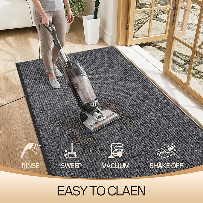 Amyracel Front Door Mat Indoor Outdoor Entrance, 48" x 72" All-Season Waterproof Doormat for Enterway, Heavy Duty Commercial Floor Mat, Fade Resistant, Rubber Back, Low Profile, Easy Clean