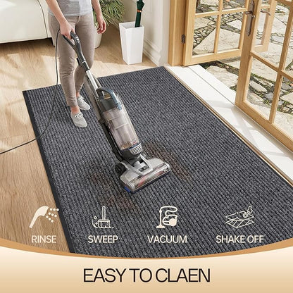 Amyracel Front Door Mat Indoor Outdoor Entrance, 36" x 120" All-Season Waterproof Doormat for Enterway, Heavy Duty Commercial Floor Mat, Fade Resistant, Rubber Back, Low Profile, Easy Clean