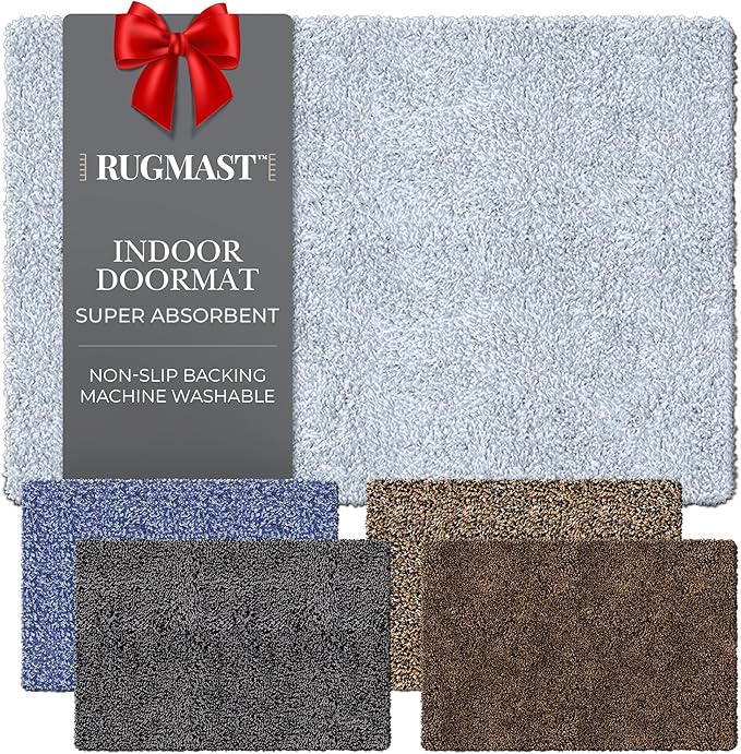 Premium Microfiber Indoor Door Mat – 20"x30" Washable Entry Mat, Non-Slip, Waterproof Backing, Super Absorbent, Low Profile Entryway Doormat for Indoor Entrance