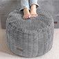 HIGOGOGO Pouf Ottoman Stuffed Round Modern Foam Filled Foot Rest Poufs for Living Room Chair Decorative 26 X 18 Inches Boho Relax Stool for Wedding Christmas Party, Light Grey
