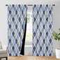 Beauoop 100% Blackout Curtains 96 Inches Long 2 Panels for Bedroom Living Room Blue Grey Moroccan Geo Room Darkening Thermal Insulated Soundproof Rod Pocket Back Tab Window Treatments Drapes, 50x96