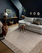 Loloi Chris Loves Julia Calvin Collection CLV-04 Ivory/Pebble 6'-3" x 9'-6" Area Rug Checkered Neutral Soft Living Room Bedroom Carpet