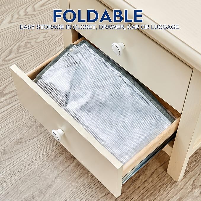 80L Clear Large Storage Bag, Clothes Storage Containers for Organizing Closet, Bedroom, Underbed, Comforters, Clothing, Blankets, Pillow, Foldable Organizer with Sturdy Handle and Zippers (6)