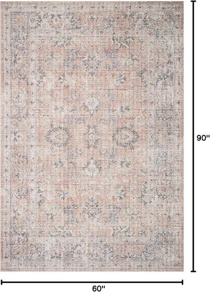 Loloi II Skye Collection SKY-01 Blush/Grey 5'-0" x 7'-6" Area Rug