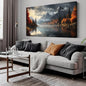Landscape Wall Art for Living Room Bedroom Home Office Gray Wall Art Mountain Lake Pictures Modern Landscape Large Artwork Framed Canvas Prints 29x59 Inch