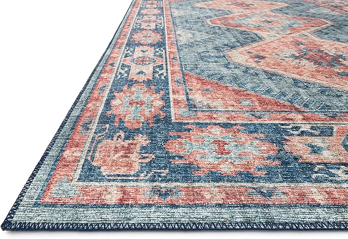 Loloi Skye Collection SKY-03 Turquoise/Terracotta 2'-6" x 12'-0" Runner Rug