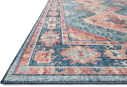 Loloi Skye Collection SKY-03 Turquoise/Terracotta 2'-6" x 12'-0" Runner Rug