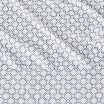 Amazon Basics Lightweight Microfiber 4-Piece Bed Sheet Set, Aqua, Printed, Queen
