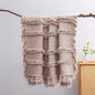 Ultra Soft Pre-Washed Quilted Throw Blanket, Ruffle Fringed Dusty Rose Pink Decorative Throw, Stone Washed Chic Rustic Blanket for Sofa Couch Bed Chair, 50"x 60"