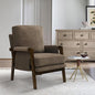 Dark Brown Accent Chair for Bedroom & Living Room, Mid Century Modern Accent Arm Chair, Upholstered Anthropologie Accent Chair with Solid Wood Frame, Fabric