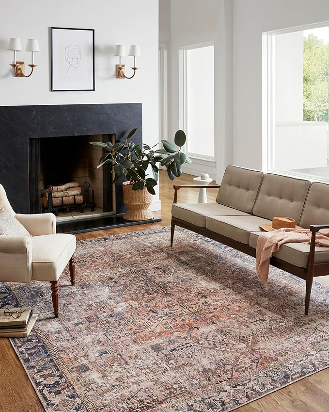 Loloi Chris Loves Julia Jules Collection JUL-02 Terracotta/Multi 7'-6'' x 9'-6'', .13" Pile Height, Area Rug