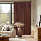 Maroon Blackout Pinch Pleated Linen Curtains 105 Inches Long for Living Room 2 Panels Thermal Insulted Dual Layer Drapes Ceiling Floor 105 Inch Window Curtains Bedroom Chestnut Reddish Brown