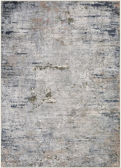 Area Rug Living Room Rugs - 5x7 Washable Large Soft Indoor Neutral Modern Abstract Low Pile Rug Carpet for Bedroom Dining Room Farmhouse Home Office - Blue/Grey/Brown