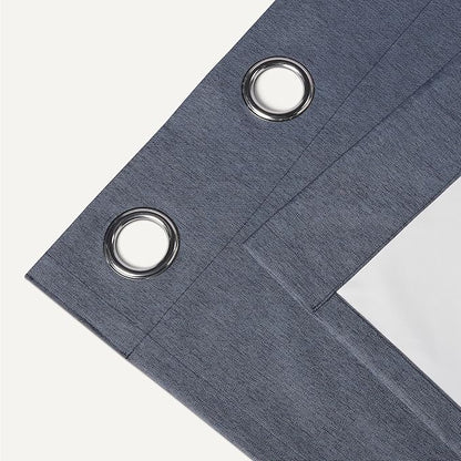 Amazon Basics 100% Blackout Curtains with Grommets, 2 Panels, 52 x 84 Inches, Navy