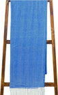 Alashan Cotton Acrylic Adirondack Herringbone Woven Throw - Throw Blanket - Regatta Blue