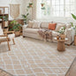 Ivory 5x7 Area Rug Moroccan Shag Living Room Washable Carpet Soft Non Shedding Neutral Boho Plush Pile Modern Large Throw Rug for Kitchen Dining Room Bedroom Office