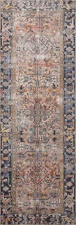 Loloi Chris Loves Julia Jules Collection JUL-02 Terracotta/Multi 2'-6'' x 12'-0'', .13" Pile Height, Runner Rug