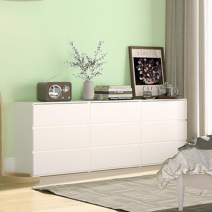 woodtalks 3 Drawer Dresser, Wood Chest Drawers with Storage for Closet, Bedroom, Living Room and Hallway, Drawers Dresser Bedside Nightstand, White