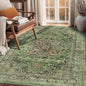 4x6 Area Rug for Bedroom Machine Washable Low Pile Vintage Distressed Rugs Stain Resistant Faux Wool Rug Ultra Soft Non-Slip Area Rugs for Living Room, Playroom, Kitchen,Home Office