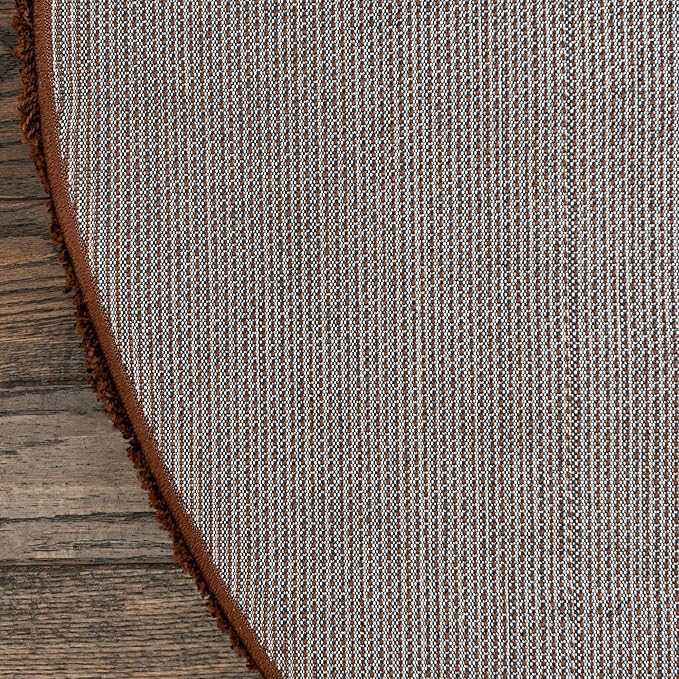 Unique Loom Solid Shag Collection Area Rug (7' 1" Round, Chocolate Brown)